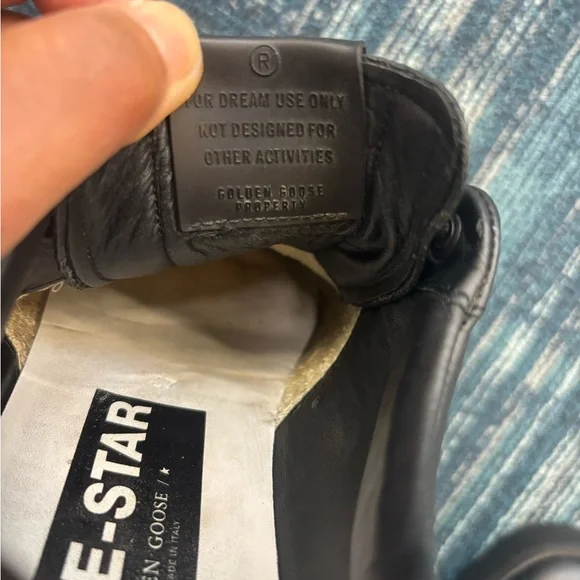 Golden Goose Black Leather Sneakers with Star - Picture 4 of 12